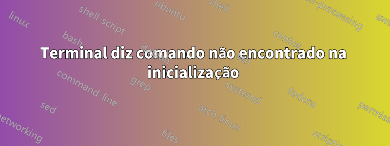 Terminal diz comando não encontrado na inicialização