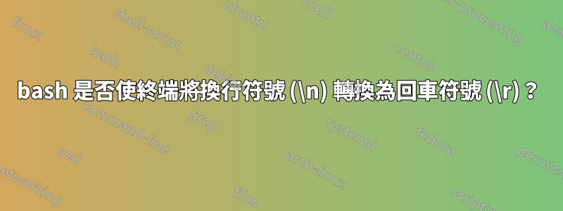 bash 是否使終端將換行符號 (\n) 轉換為回車符號 (\r)？