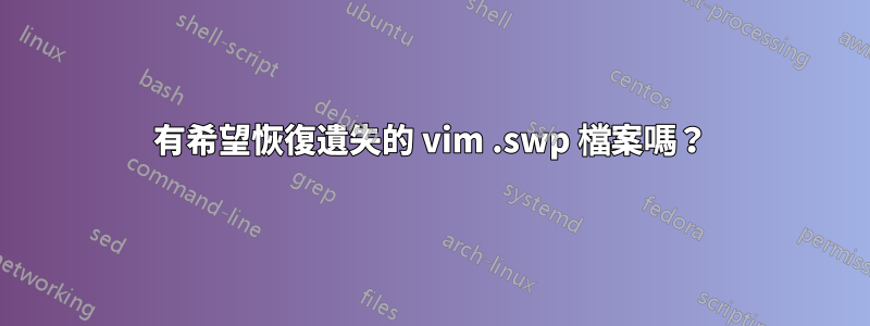 有希望恢復遺失的 vim .swp 檔案嗎？