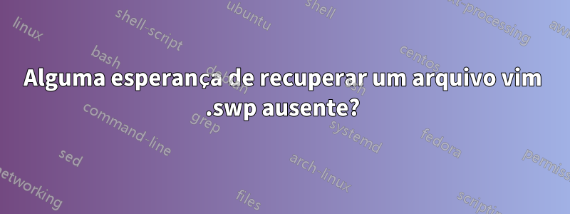 Alguma esperança de recuperar um arquivo vim .swp ausente?