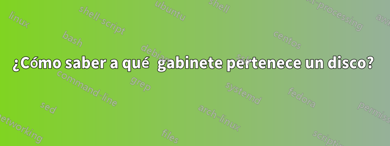 ¿Cómo saber a qué gabinete pertenece un disco?