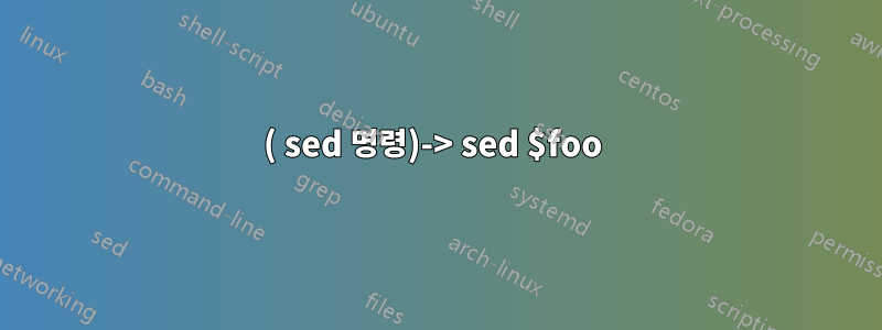 ( sed 명령)-> sed $foo 