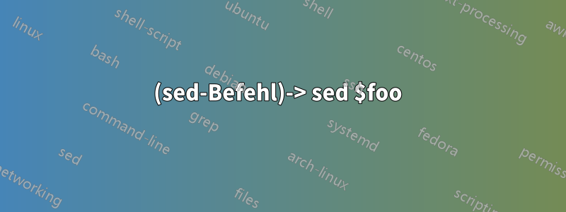 (sed-Befehl)-> sed $foo 