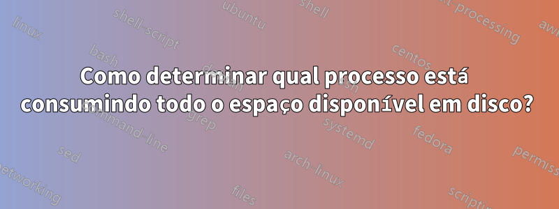 Como determinar qual processo está consumindo todo o espaço disponível em disco?