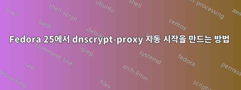 Fedora 25에서 dnscrypt-proxy 자동 시작을 만드는 방법