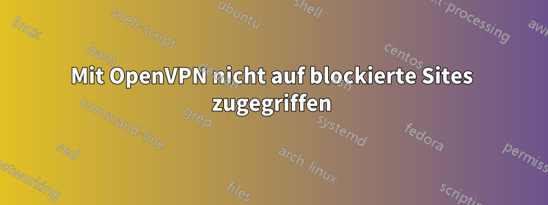 Mit OpenVPN nicht auf blockierte Sites zugegriffen