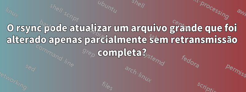 O rsync pode atualizar um arquivo grande que foi alterado apenas parcialmente sem retransmissão completa?