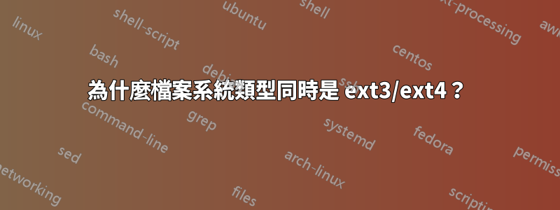 為什麼檔案系統類型同時是 ext3/ext4？