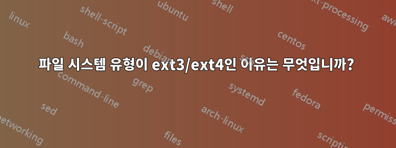 파일 시스템 유형이 ext3/ext4인 이유는 무엇입니까?