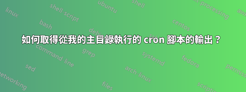 如何取得從我的主目錄執行的 cron 腳本的輸出？