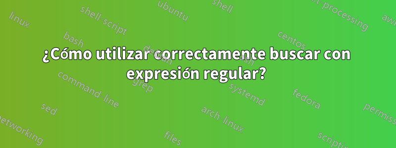 ¿Cómo utilizar correctamente buscar con expresión regular?