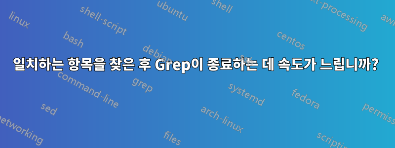 일치하는 항목을 찾은 후 Grep이 종료하는 데 속도가 느립니까?