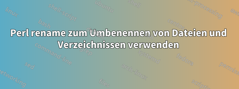 Perl rename zum Umbenennen von Dateien und Verzeichnissen verwenden