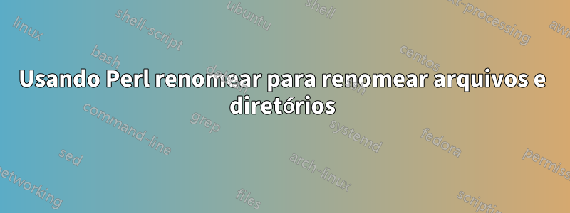 Usando Perl renomear para renomear arquivos e diretórios