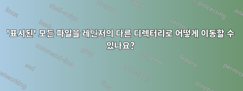 '표시된' 모든 ​​파일을 레인저의 다른 디렉터리로 어떻게 이동할 수 있나요?