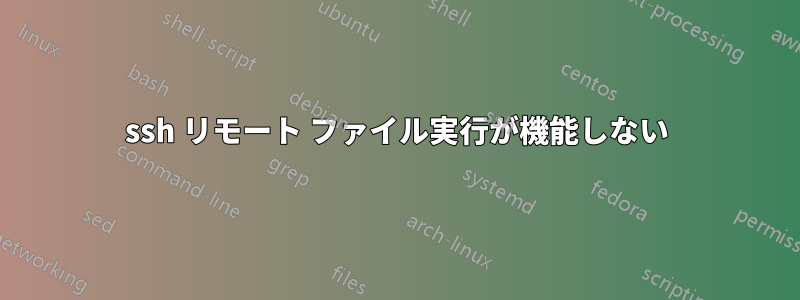 ssh リモート ファイル実行が機能しない