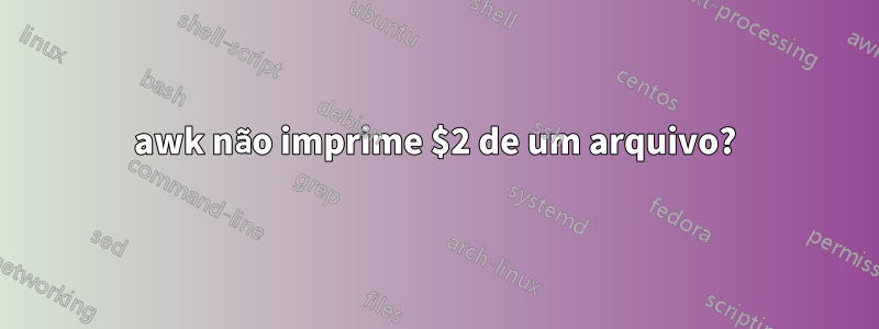 awk não imprime $2 de um arquivo?