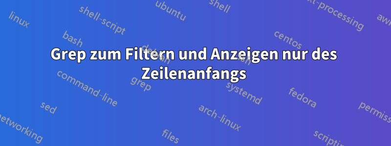 Grep zum Filtern und Anzeigen nur des Zeilenanfangs