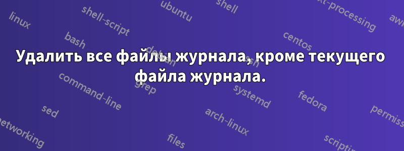 Удалить все файлы журнала, кроме текущего файла журнала.