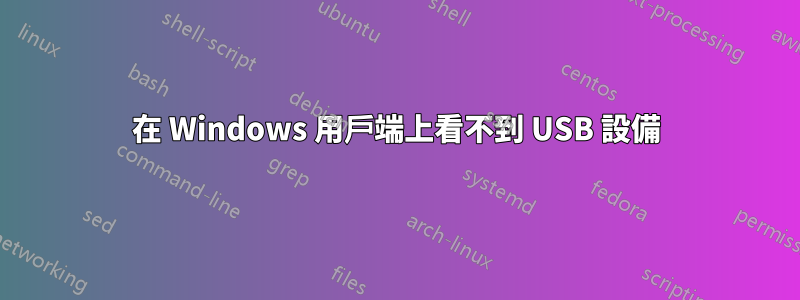 在 Windows 用戶端上看不到 USB 設備