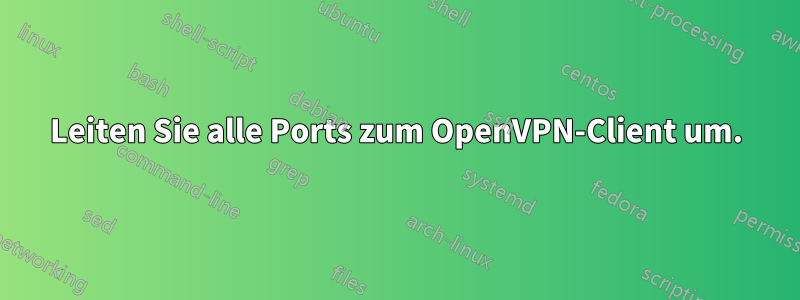 Leiten Sie alle Ports zum OpenVPN-Client um.