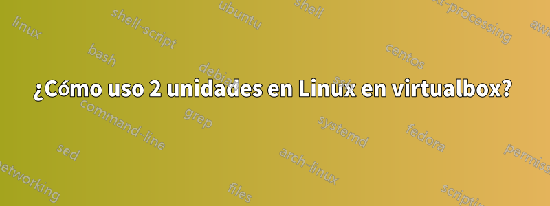 ¿Cómo uso 2 unidades en Linux en virtualbox?