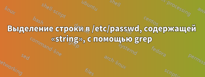 Выделение строки в /etc/passwd, содержащей «string», с помощью grep