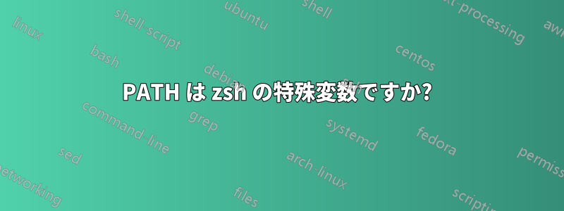 PATH は zsh の特殊変数ですか? 