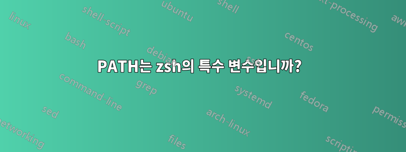 PATH는 zsh의 특수 변수입니까? 