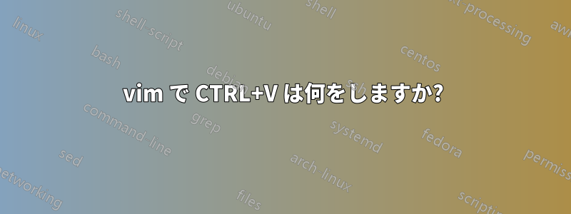 vim で CTRL+V は何をしますか?