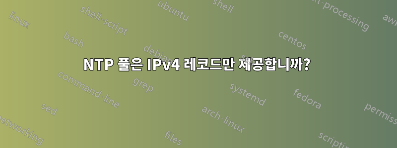 NTP 풀은 IPv4 레코드만 제공합니까?