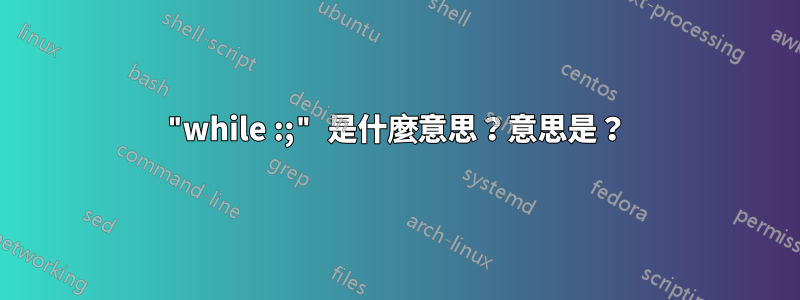 "while :;" 是什麼意思？意思是？