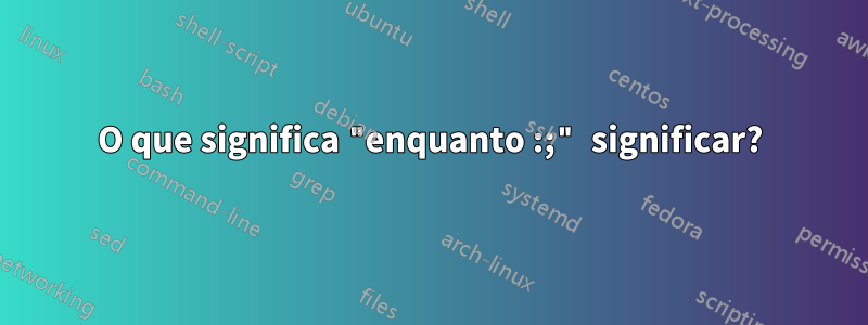 O que significa "enquanto :;" significar?