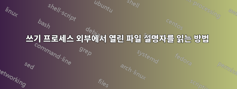 쓰기 프로세스 외부에서 열린 파일 설명자를 읽는 방법