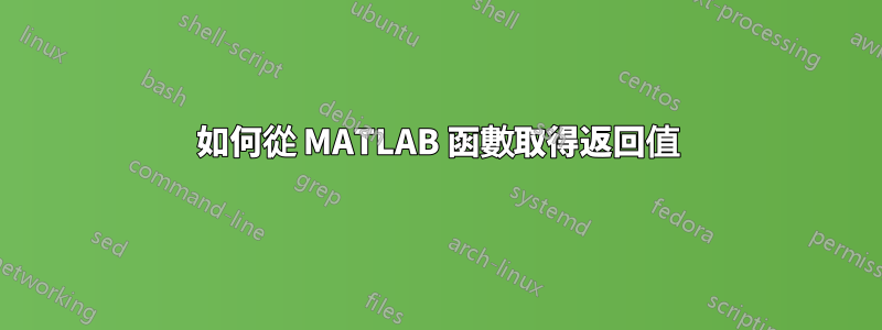 如何從 MATLAB 函數取得返回值