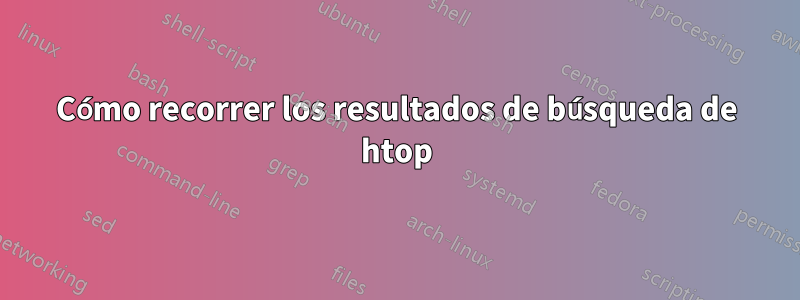 Cómo recorrer los resultados de búsqueda de htop