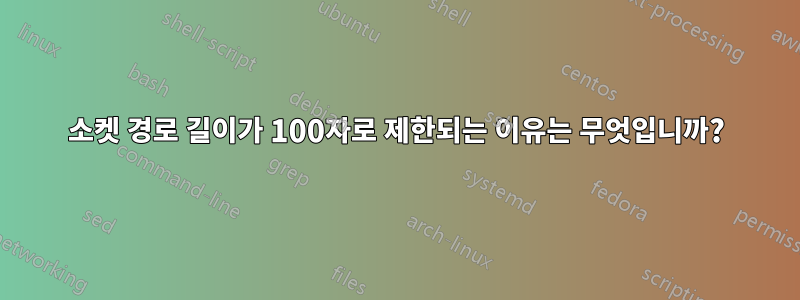 소켓 경로 길이가 100자로 제한되는 이유는 무엇입니까?