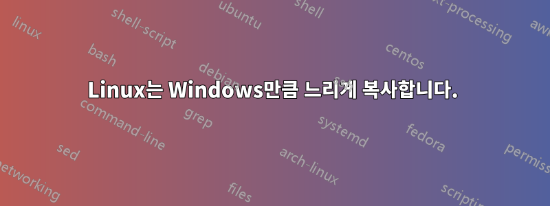 Linux는 Windows만큼 느리게 복사합니다.