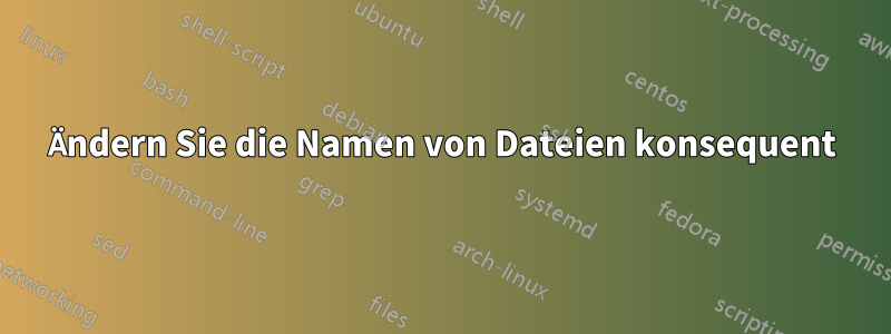 Ändern Sie die Namen von Dateien konsequent