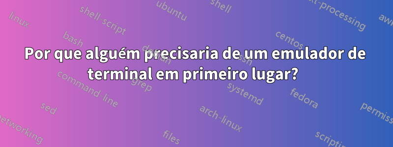 Por que alguém precisaria de um emulador de terminal em primeiro lugar? 