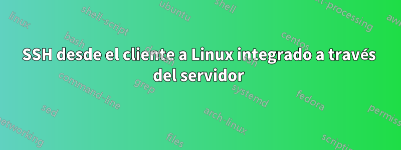 SSH desde el cliente a Linux integrado a través del servidor