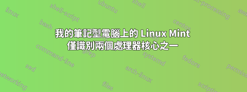 我的筆記型電腦上的 Linux Mint 僅識別兩個處理器核心之一