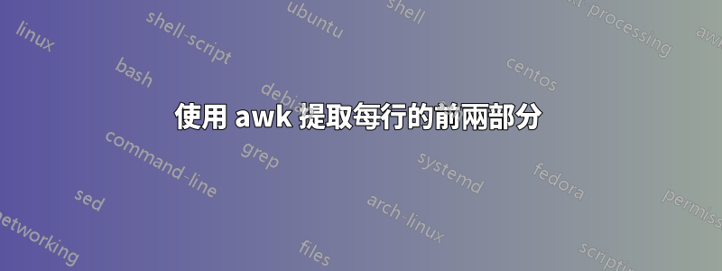 使用 awk 提取每行的前兩部分