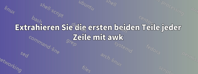 Extrahieren Sie die ersten beiden Teile jeder Zeile mit awk