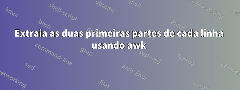 Extraia as duas primeiras partes de cada linha usando awk