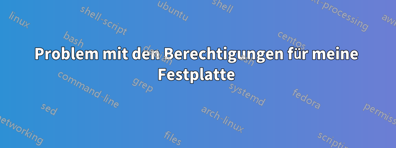 Problem mit den Berechtigungen für meine Festplatte