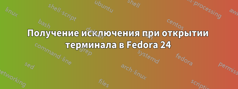 Получение исключения при открытии терминала в Fedora 24