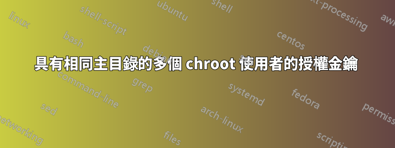 具有相同主目錄的多個 chroot 使用者的授權金鑰