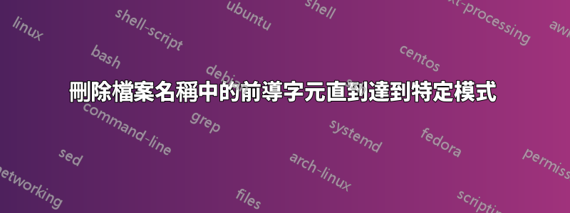 刪除檔案名稱中的前導字元直到達到特定模式