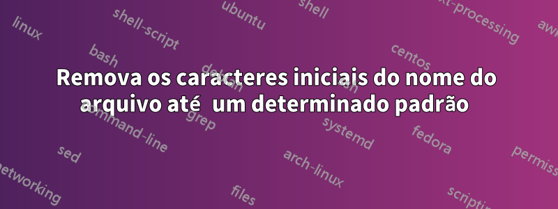 Remova os caracteres iniciais do nome do arquivo até um determinado padrão 